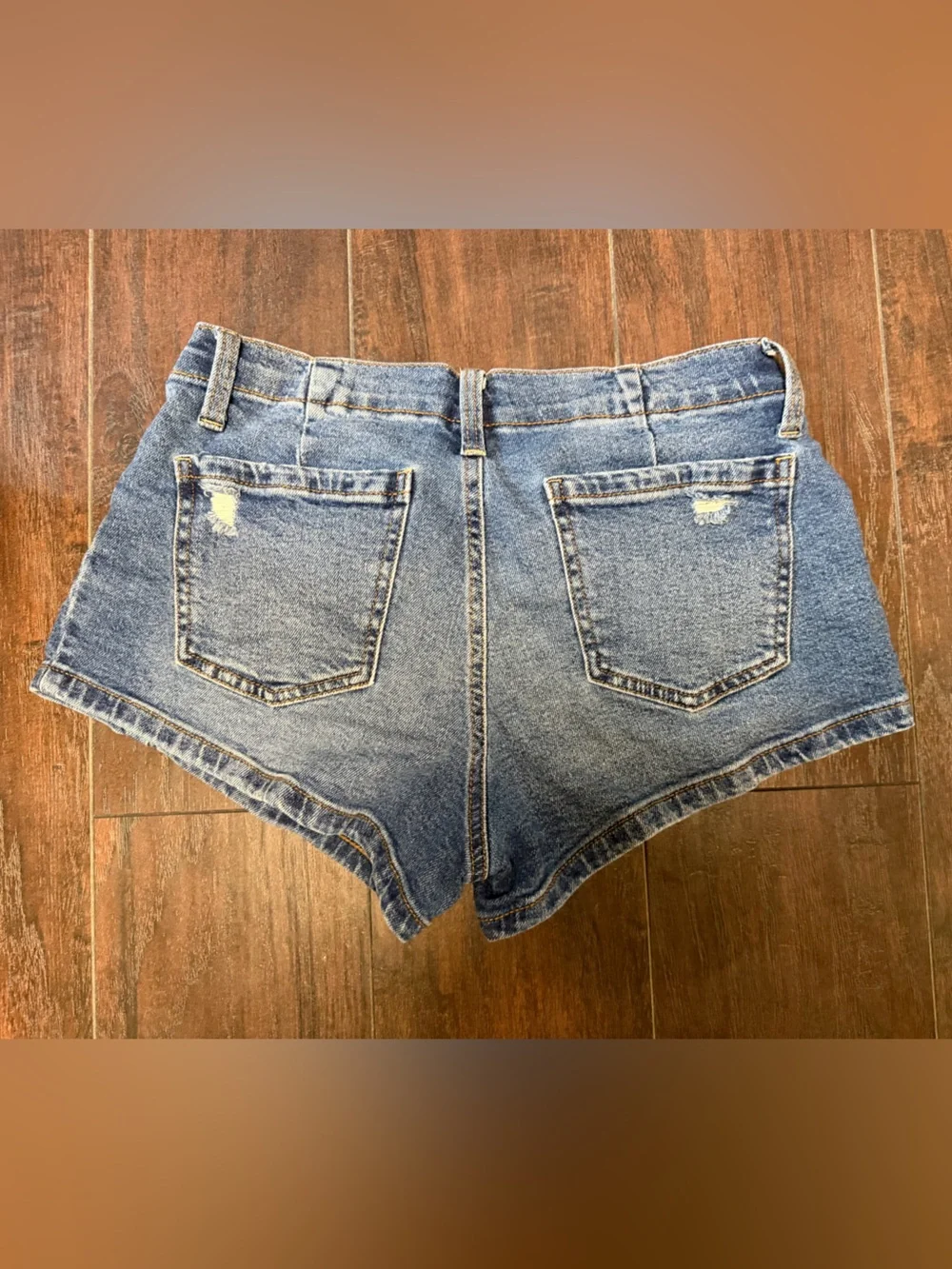Faded Blue Denim Shorts